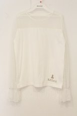 画像1: m petit by misako / NINA'Sコラボ シースルーカットソー 3L シロ O-26-06-29-078-LO-TO-OW-OS (1)