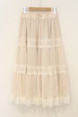 画像1: axes femme / ドットチュールロングスカート M キナリ O-26-06-29-083-AX-SK-OW-OS (1)