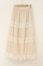 画像3: axes femme / ドットチュールロングスカート M キナリ O-26-06-29-083-AX-SK-OW-OS (3)