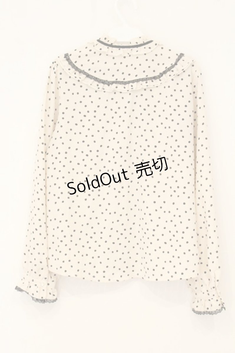 画像3: axes femme / フリルドットブラウス M キナリ O-26-06-29-088-AX-BL-OW-OS (3)