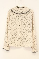 画像3: axes femme / フリルドットブラウス M キナリ O-26-06-29-088-AX-BL-OW-OS (3)