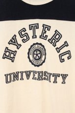 画像2: HYSTERIC GLAMOUR / 袖ラインカレッジロゴTシャツ  オフホワイト×ネイビー O-26-06-29-098-PU-TO-OW-OS (2)