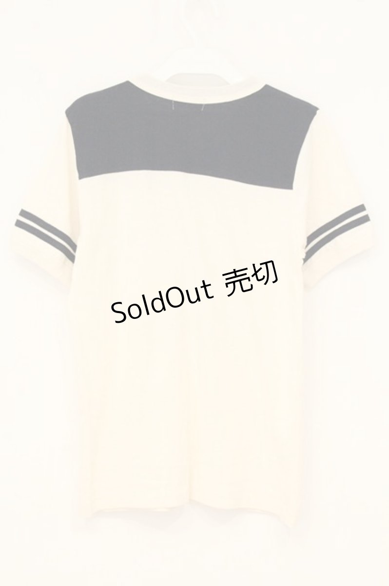 画像3: HYSTERIC GLAMOUR / 袖ラインカレッジロゴTシャツ  オフホワイト×ネイビー O-26-06-29-098-PU-TO-OW-OS (3)
