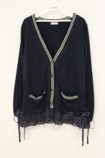 画像1: axes femme / サイドポケット裾シフォンカーディガン M ネイビー O-26-06-29-012-AX-TO-OW-OS (1)