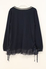 画像3: axes femme / サイドポケット裾シフォンカーディガン M ネイビー O-26-06-29-012-AX-TO-OW-OS (3)