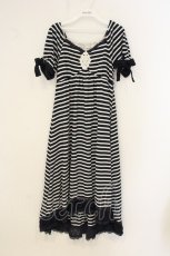 画像1: axes femme / ボーダー柄マキシワンピース M ネイビー O-26-06-29-016-AX-OP-OW-OS (1)
