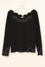 画像1: axes femme / 刺繍入りテレコプルオーバー M クロ O-26-06-29-025-AX-TO-OW-OS (1)