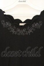 画像2: axes femme / 刺繍入りテレコプルオーバー M クロ O-26-06-29-025-AX-TO-OW-OS (2)