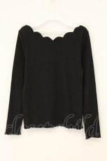 画像3: axes femme / 刺繍入りテレコプルオーバー M クロ O-26-06-29-025-AX-TO-OW-OS (3)