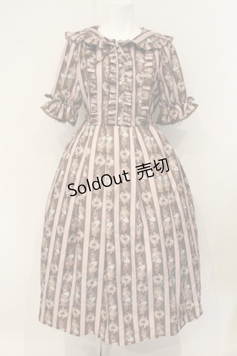 画像1: axes femme kawaii / RosyBear柄ワンピース M ブラウン O-26-06-29-029-AX-OP-OW-OS (1)