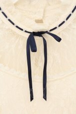 画像2: axes femme POETIQUE / レースチェック柄ワンピース M キナリ×ネイビー O-26-07-01-004-AX-OP-OW-OS (2)