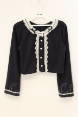 画像1: marcHenTica / メラニースカラップレースカーディガン  ネイビー O-26-07-01-043-LO-TO-IG-OS (1)