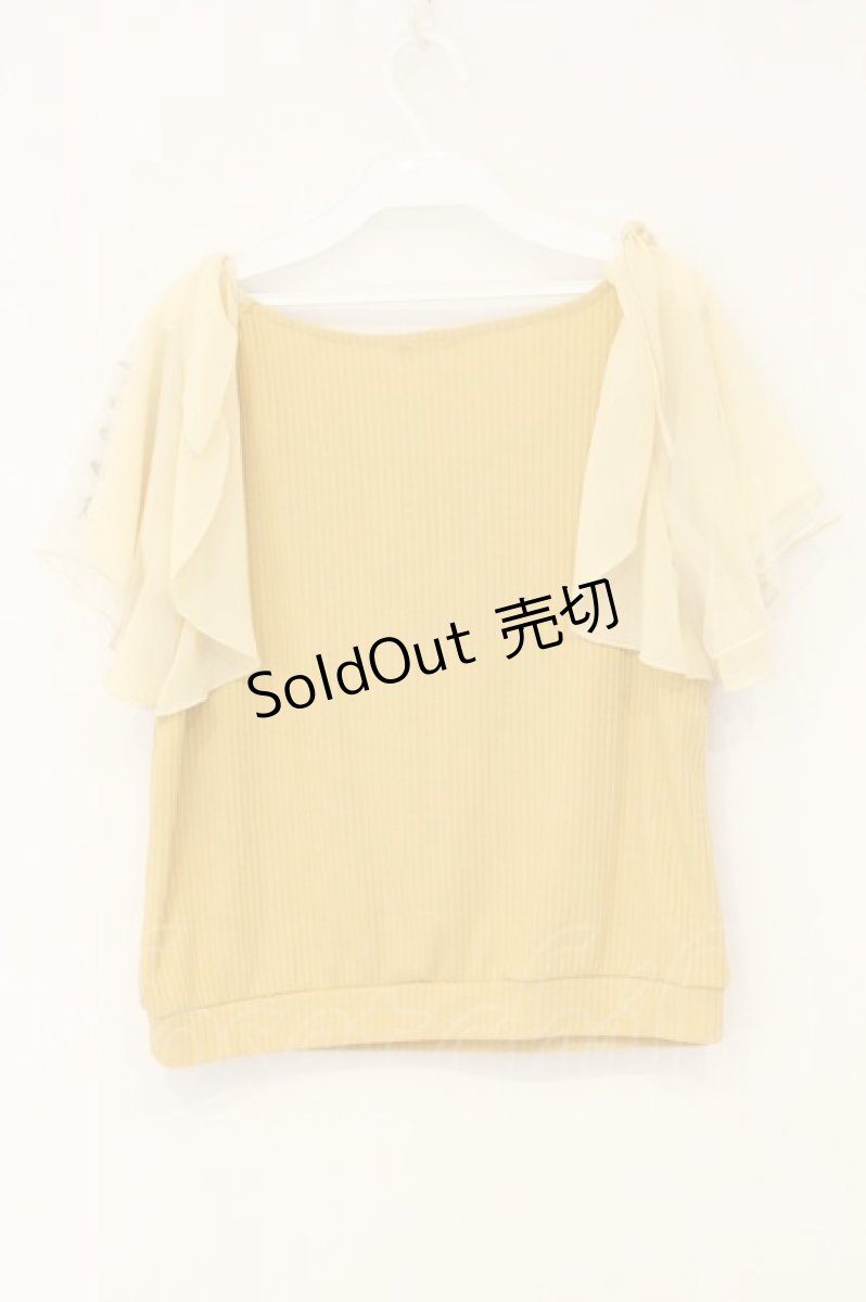 画像3: axes femme / 袖刺繍入りプルオーバー  イエロー O-26-07-01-006-AX-TO-OW-OS (3)