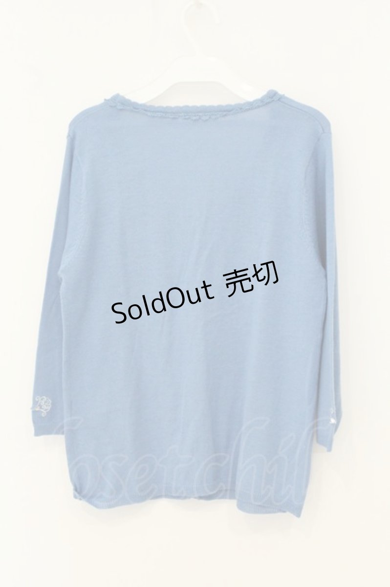 画像3: axes femme / 縦ラメ刺繍入りカーディガン M アオ O-26-07-01-049-AX-TO-OW-ZT492 (3)