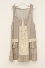 画像1: axes femme / レース切り替えノースリチュニック M キナリ O-26-07-01-052-AX-TO-OW-OS (1)