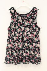 画像3: axes femme / 花柄フリルノースリチュニック M ネイビー O-26-07-01-053-AX-TO-OW-OS (3)
