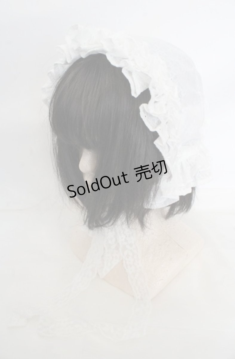 画像1: merry jenny / sugar lace bonnet ボンネット  シロ O-26-07-01-1006-LO-AC-OW-OS (1)