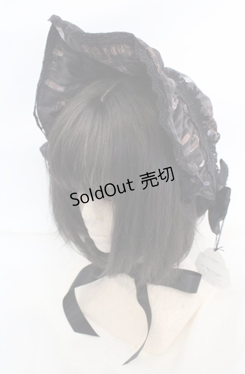 画像1: ALICE and the PIRATES / Victorian tear bottle柄ボンネット  クロ O-26-07-01-1014-PA-AC-OW-OS (1)