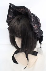 画像1: ALICE and the PIRATES / Victorian tear bottle柄ボンネット  クロ O-26-07-01-1014-PA-AC-OW-OS (1)