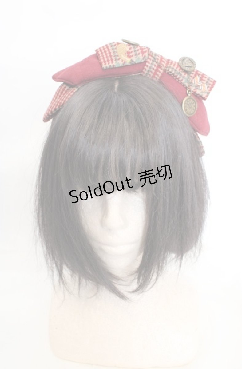 画像2: metamorphose / Tailor`s Bearリボンカチューシャ  えんじ系 O-26-07-01-1016-ME-AC-OW-OS (2)