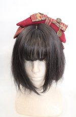 画像2: metamorphose / Tailor`s Bearリボンカチューシャ  えんじ系 O-26-07-01-1016-ME-AC-OW-OS (2)