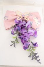画像1: Royal Princess Alice / 絢爛藤祭り　藤の花リボンクリップ(たまコラボ)  ピンク×藤色 O-26-07-01-1019-LO-AC-OW-OS (1)