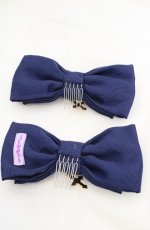 画像2: Angelic Pretty / オーガンジークロスコーム  ネイビー O-26-07-01-1023-AP-AC-OW-OS (2)