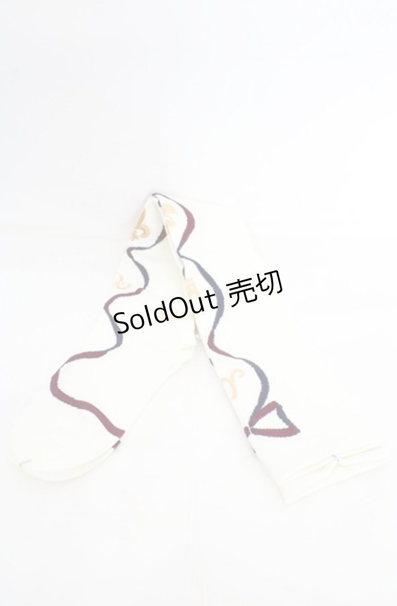 画像1: metamorphose / レジメンタルストライプセットのオーバーニーソックス単品  アイボリー O-26-07-01-1028-ME-ZA-OW-OS (1)
