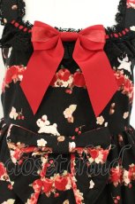 画像2: BABY,THE STARS SHINE BRIGHT / Pomme rouge〜うさぎとりすのりんごの森〜柄ジャンパースカートII  クロ O-26-07-01-062-BA-OP-OW-OS (2)