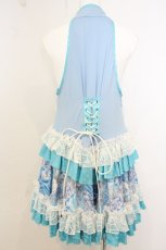 画像4: Qutie Frash / 和柄ホルターワンピ  サックス O-26-07-01-2020-QU-OP-OW-OS (4)