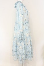 画像5: alcali / キャットローズプリントロングワンピース  サックス O-26-07-01-079-LO-OP-OW-OS (5)