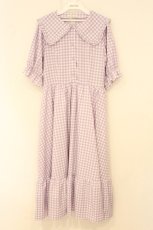 画像1: m petit by misako / TT*Mギンガムチェック半袖ワンピース LL ラベンダー O-26-07-01-083-LO-OP-OW-OS (1)