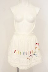 画像1: PINK HOUSE / リボンいっぱいロゴ刺繍入りエプロン  シロ O-26-07-01-086-LO-SK-OW-OS (1)