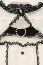 画像2: DearMyLove / ゴシックレースハートベルトブラウス M シロ×クロ O-26-07-01-094-GO-BL-IG-OS (2)
