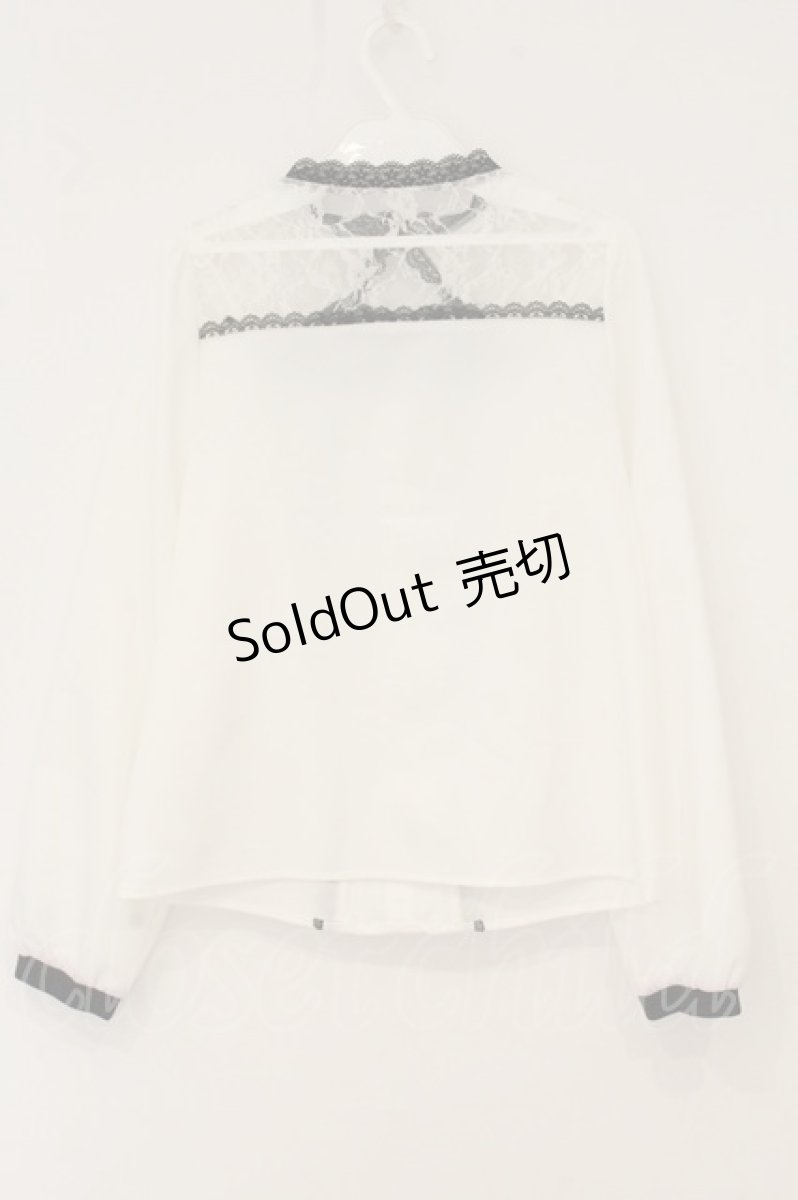 画像4: DearMyLove / ゴシックレースハートベルトブラウス M シロ×クロ O-26-07-01-094-GO-BL-IG-OS (4)