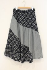 画像1: axes femme / チェック柄エスカルゴスカート M ネイビー O-26-07-01-002-AX-SK-OW-OS (1)