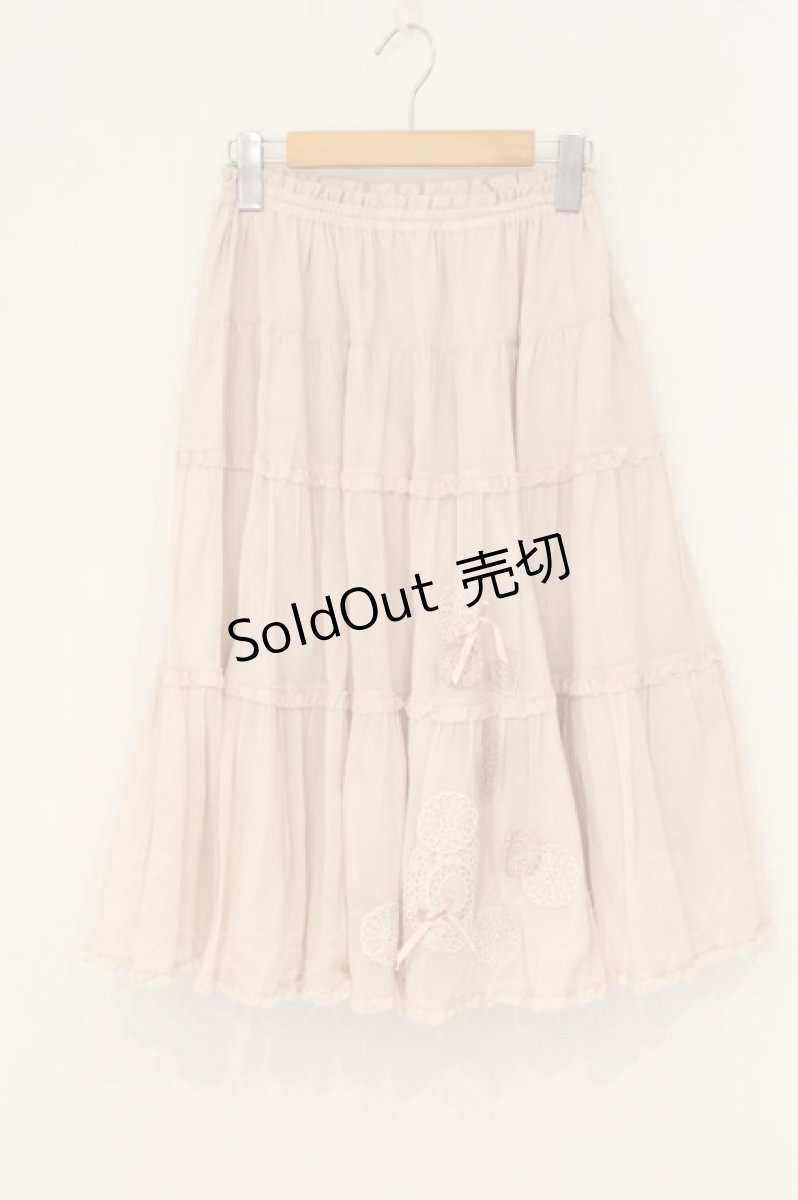 画像1: PINK HOUSE / ハートレース配色スカート  ピンク O-26-07-01-014-LO-SK-IG-OS (1)