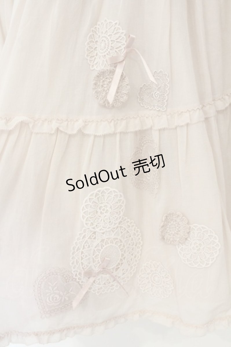 画像2: PINK HOUSE / ハートレース配色スカート  ピンク O-26-07-01-014-LO-SK-IG-OS (2)