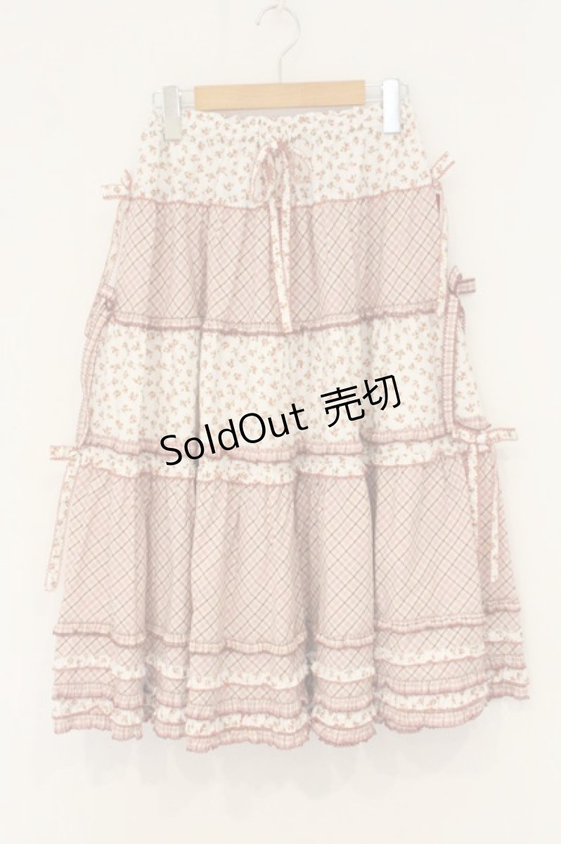 画像1: PINK HOUSE / オリジナルチェックパッチワークスカート  ピンク O-26-07-01-019-LO-SK-IG-OS (1)