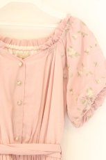 画像2: axes femme POETIQUE / ローズストライプワンピース M ピンク O-26-07-02-034-AX-OP-OW-OS (2)