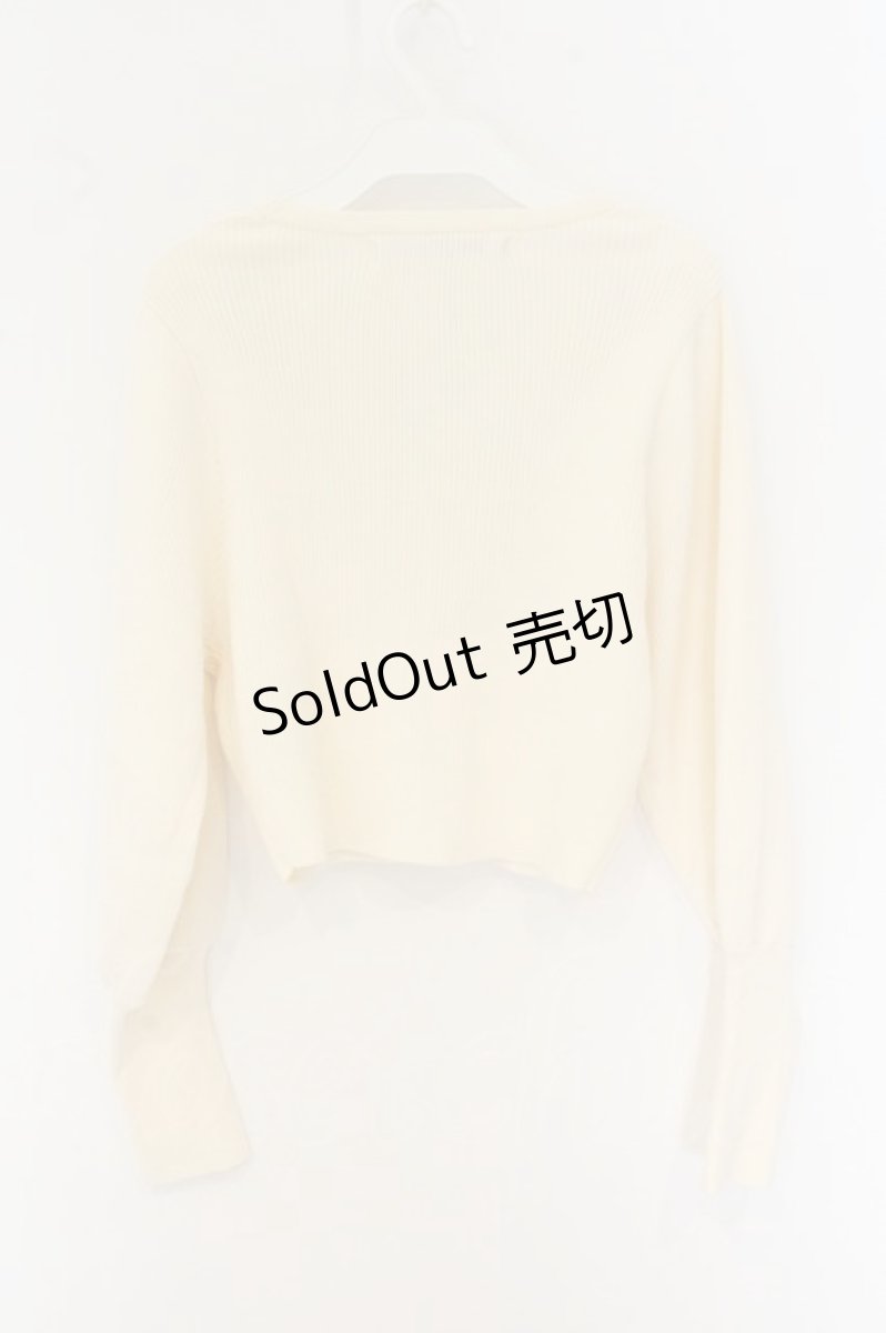 画像3: an another angelus / ローズ刺繍リブニットカーディガン F オフシロ O-26-07-02-054-CA-TO-OW-OS (3)