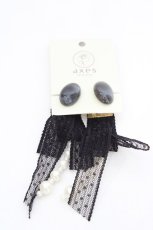 画像1: axes femme / レースリボンピアス  クロ O-26-07-02-1009-AX-AC-OW-OS (1)