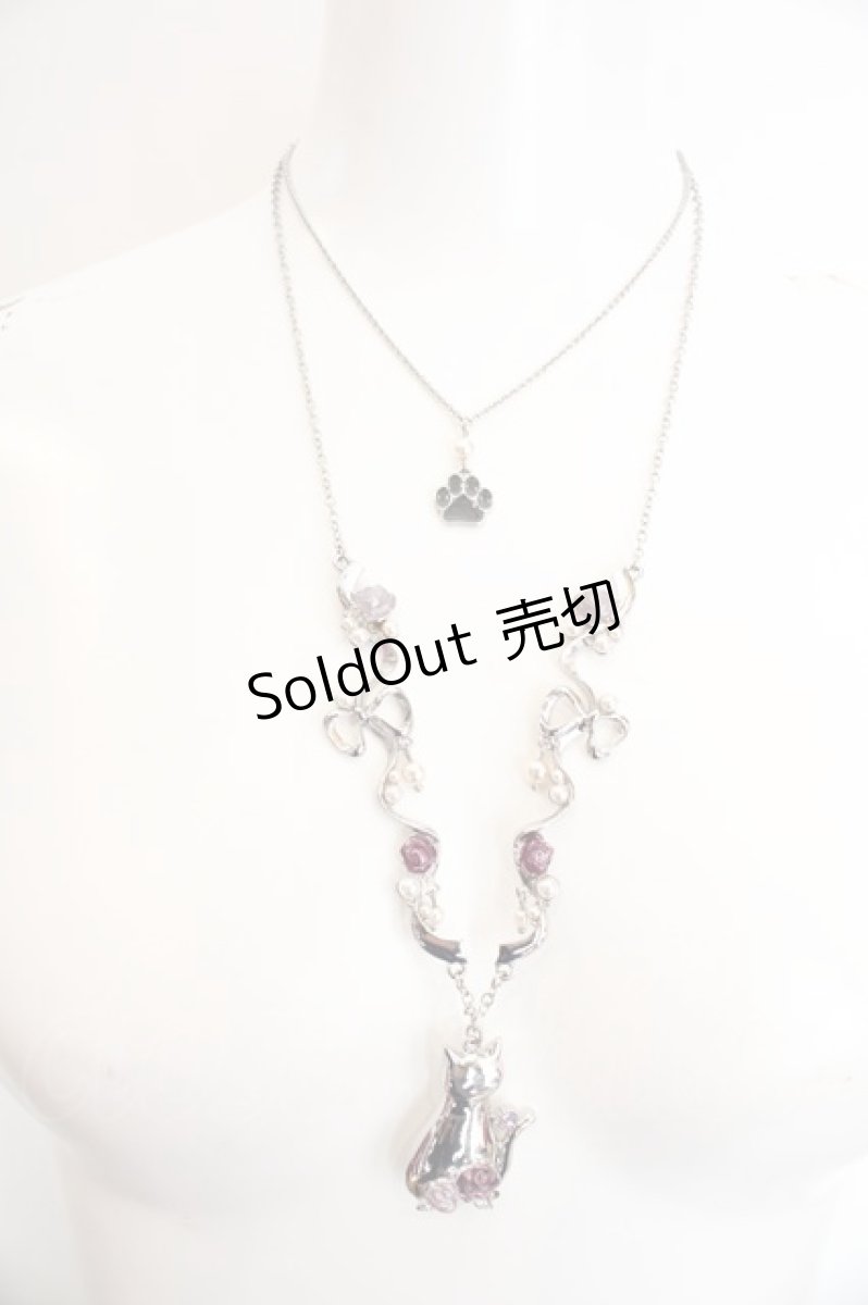 画像2: axes femme / 猫モチーフ×リボンネックレス  シルバー O-26-07-02-1016-AX-AC-OW-OS (2)