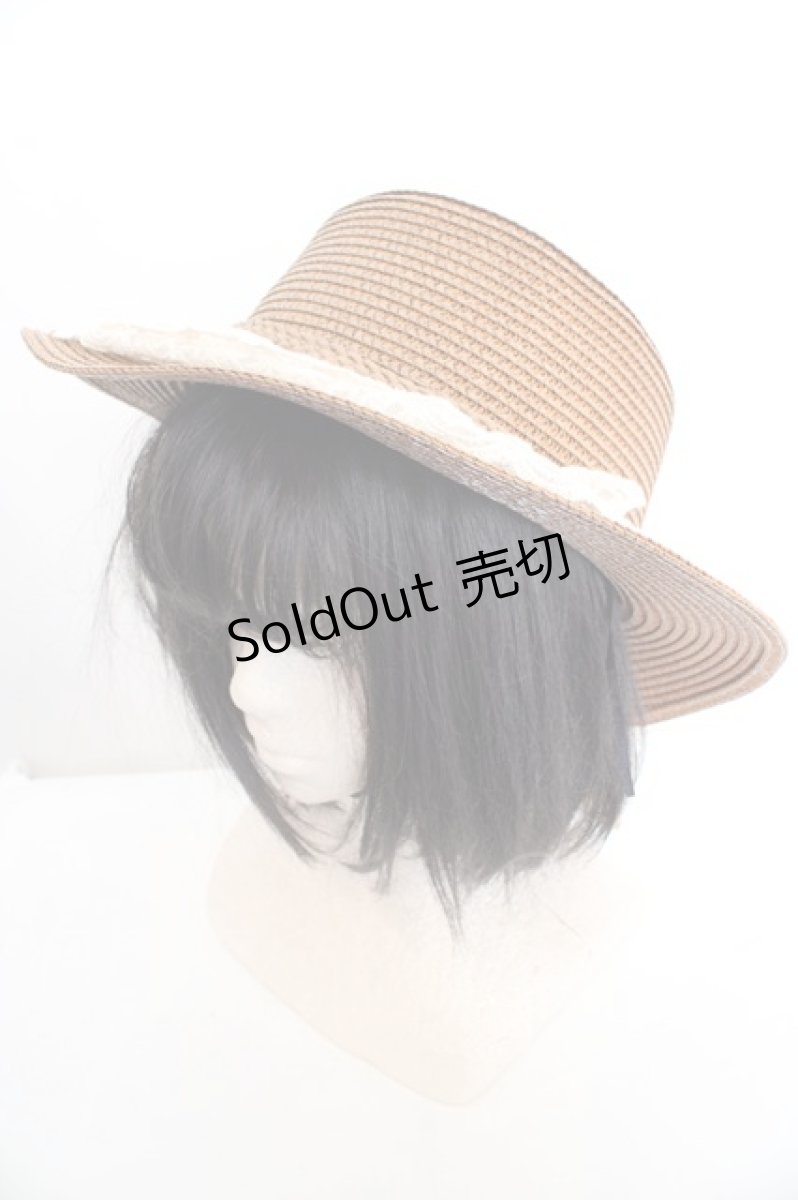 画像2: axes femme / 巻きバラリボンカンカン帽 57.5cm ブラウン O-26-07-02-1002-AX-AC-OW-OS (2)