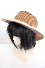 画像2: axes femme / 巻きバラリボンカンカン帽 57.5cm ブラウン O-26-07-02-1002-AX-AC-OW-OS (2)