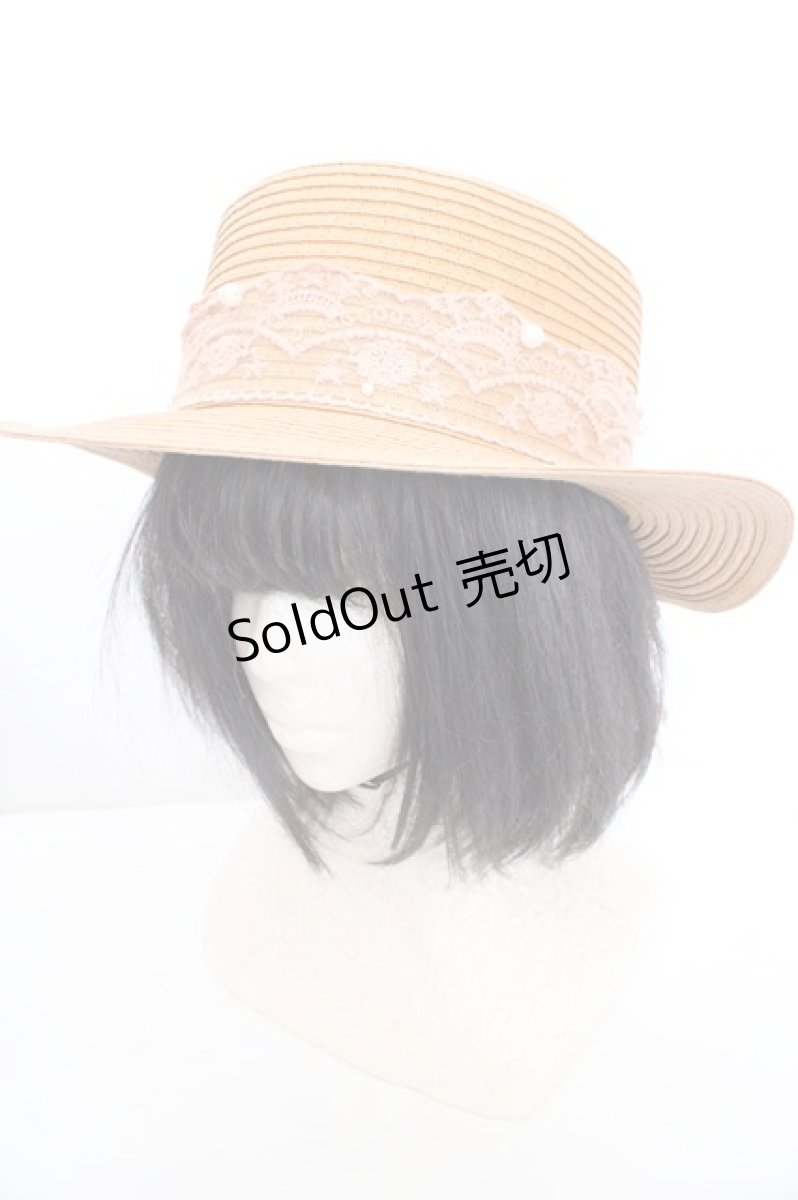 画像2: axes femme / レースリボンカンカン帽 57.5cm ブラウン O-26-07-02-1003-AX-AC-OW-OS (2)