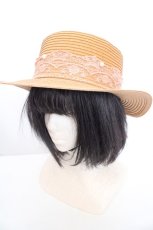 画像2: axes femme / レースリボンカンカン帽 57.5cm ブラウン O-26-07-02-1003-AX-AC-OW-OS (2)