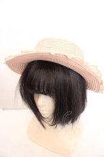 画像2: axes femme / 巻きバラレースカンカン帽 57.5cm ピンク O-26-07-02-1004-AX-AC-OW-OS (2)