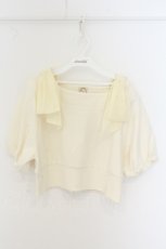 画像1: F&A / ショルダーシアーリボンオフショルトップス  アイボリー O-26-07-02-072-CA-TO-IG-OS (1)
