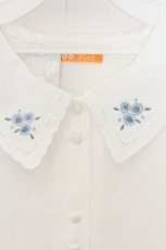 画像2: Fi.n.t / リトルローズ刺繍カットワーク衿ブラウス  しろ O-26-07-02-076-CA-BL-IG-OS (2)